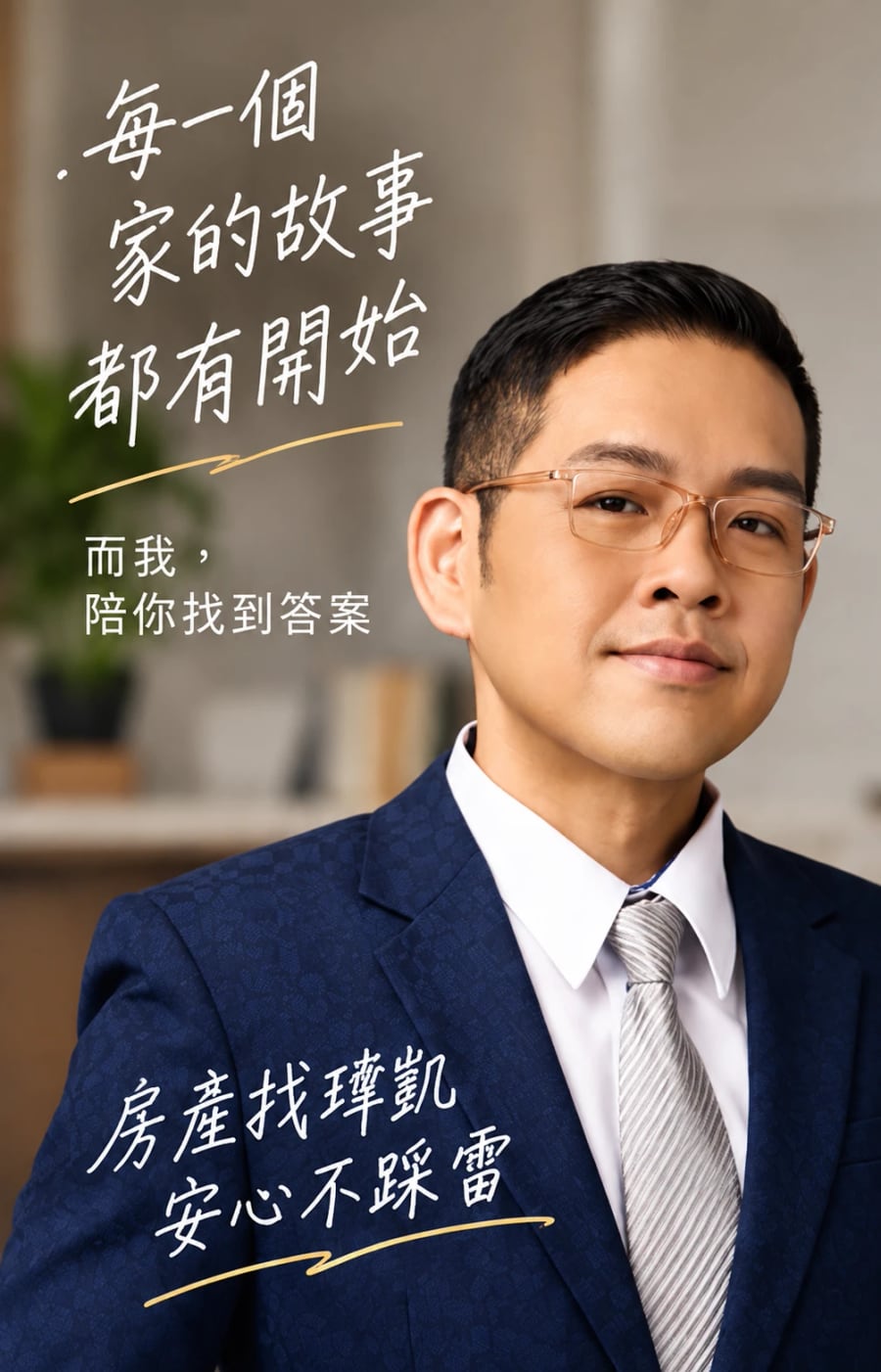 黃瑋凱——每一個家的故事都有開始，而我，陪你找到答案。房產找瑋凱，安心不踩雷
